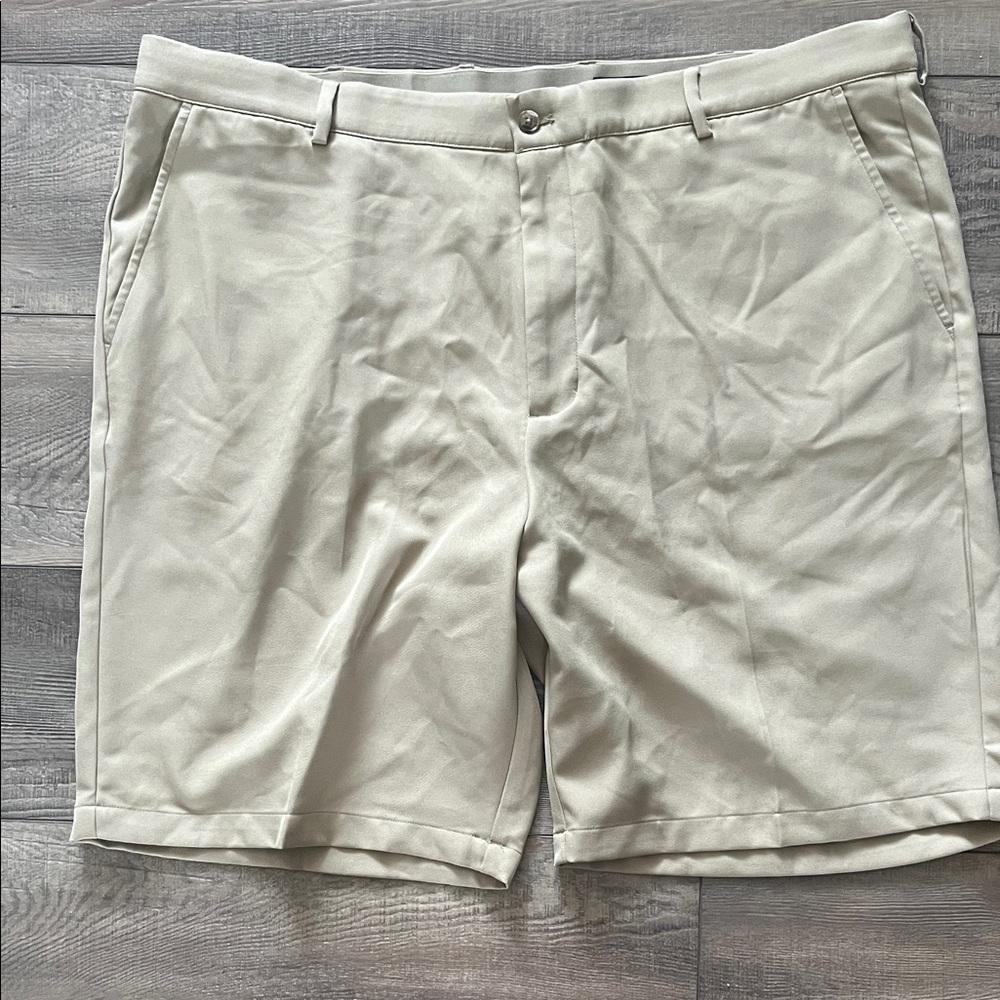 Greg Norman Collection Light Beige Flat Front Shorts